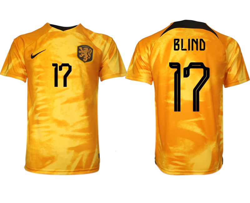 Men 2022 World Cup National Team Netherlands home aaa version yellow 17 Soccer Jersey